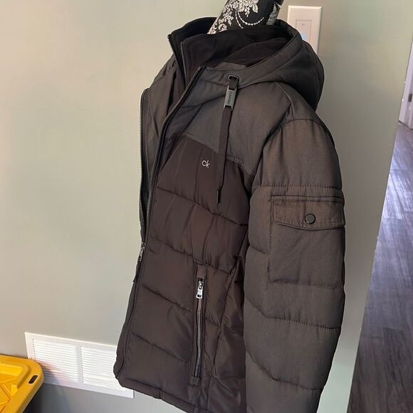 Mens Calvin Klein Rich Black Puffer Jacket NEW - Picture 3 of 6